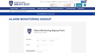 
                            5. Alarm Monitoring Signup - Alarm System Store