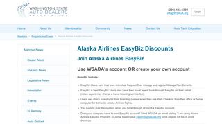 
                            6. Alaska Airlines EasyBiz Discounts — WSADA