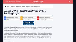 
                            10. Alaska USA Federal Credit Union Online Banking Login | Sign In