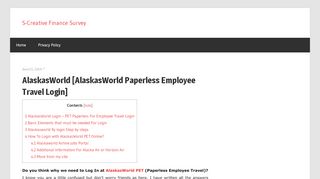 
                            5. AlaskasWorld Login – PET Paperless For Employee Travel ...