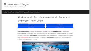 
                            2. AlaskasWorld Paperless Employee Travel Login