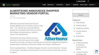 
                            5. Albertsons Announces Shopper Marketing Vendor Portal | Impact Group