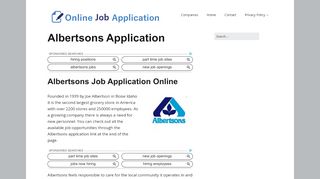 
                            5. Albertsons Application - (APPLY ONLINE)