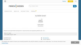 
                            8. ALCEDIS GmbH, Gießen - Credit Report - FirmenWissen