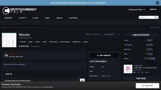 
                            5. Alcurex - Exchanges / Investing - cryptocurrencytalk.com