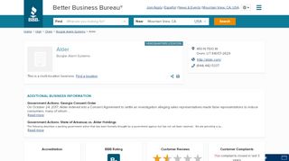 
                            7. Alder | Better Business Bureau® Profile