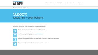 
                            4. Alder Mobile App - Login Issues - Alder Support