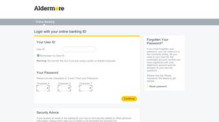 
                            2. Aldermore Business Savings: Login