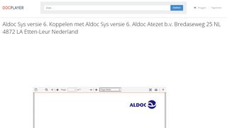 
                            9. Aldoc Sys versie 6. Koppelen met Aldoc Sys versie …