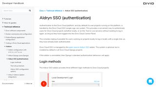 
                            8. Aldryn SSO (authentication) - Divio Cloud developer handbook