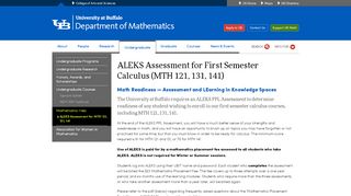 
                            3. ALEKS Assessment for MTH 121, 131, 141 - Department of ...