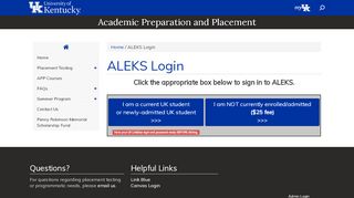 
                            5. ALEKS Login | Academic Preparation and Placement