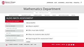 
                            9. ALEKS Math Assessment – Mathematics Department