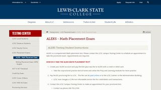 
                            6. ALEKS - Math Placement Exam - Lewis-Clark State College