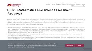 
                            7. ALEKS Mathematics Placement Assessment (Required) | ASU ...