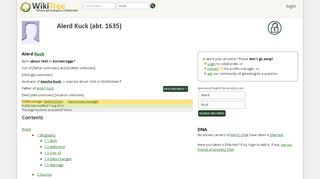 
                            2. Alerd Kuck (abt.1635-) | WikiTree FREE Family Tree