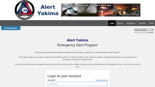 
                            6. Alert Yakima - Public - Login to your account - CAHAN/Everbridge Login