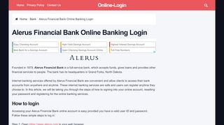 
                            7. Alerus Financial Bank Online Banking Login - Online-Login