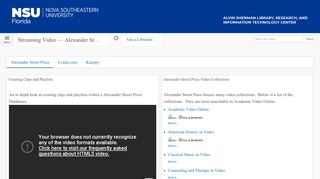 
                            6. Alexander Street Press - Streaming Video - Library Guides at Nova ...