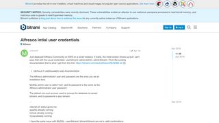 
                            4. Alfresco intial user credentials - Alfresco - Bitnami Community