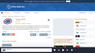 
                            5. Algoa FM live streaming - 94.0-97.0 MHz FM, Port …