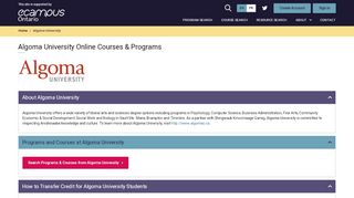 
                            7. Algoma University Online Courses & Programs | LearnOnline ...