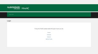 
                            3. Algonquin College - HireAC - Login