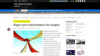 
                            6. Algos turn matchmakers for singles - Times of India