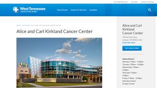 
                            2. Alice and Carl Kirkland Cancer Center - West Tennesee Healthcare