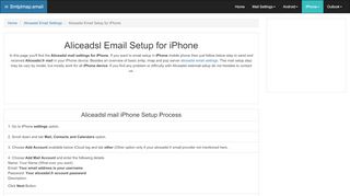 
                            8. Aliceadsl Email Setup - iPhone | aliceadsl.fr | SmtpImap