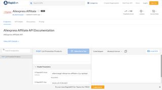 
                            4. Aliexpress Affiliate API Documentation (allanchangcl) | RapidAPI