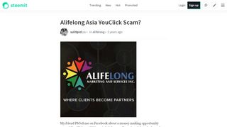 
                            7. Alifelong Asia YouClick Scam? — Steemit