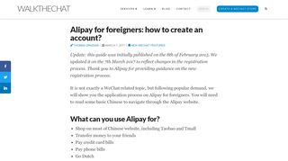 
                            7. Alipay for foreigners: how to create an account? - WalktheChat