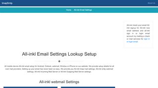 
                            5. All-inkl Email Settings Lookup Setup - E-mail SMTP …