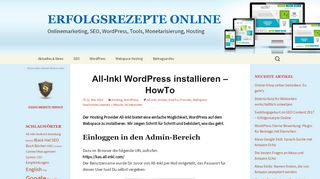 
                            2. All-Inkl WordPress installieren - ERFOLGSREZEPTE ONLINE ...