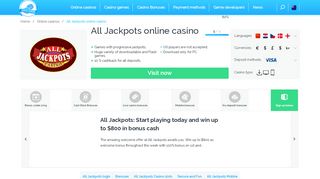 
                            7. All Jackpots Online Casino Review - greatcasino.co.nz