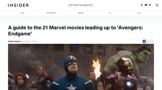 
                            7. All of the movies in the Marvel Cinematic Universe - INSIDER