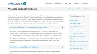 
                            8. Allahabad Corporate Net Banking - Login,Form Download