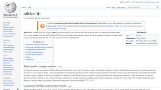 
                            4. AllClear ID - Wikipedia