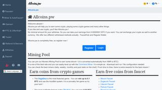 
                            6. Allcoins.pw - Multicoins Faucets, Multi Miner, …