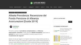 
                            9. Alleata Previdenza: Conviene il Fondo Pensione di ... - Affari Miei