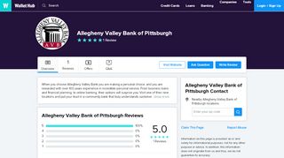 
                            8. Allegheny Valley Bank of Pittsburgh Reviews - WalletHub