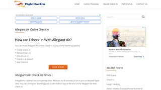 
                            9. Allegiant Air Online Check in | Flight Web Check in