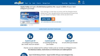 
                            3. Allegiant World Mastercard Credit Card | Allegiant Air