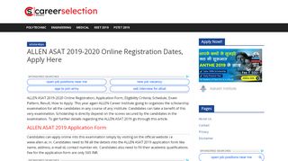 
                            3. ALLEN ASAT 2019-2020 Online Registration Dates, Apply Here ...