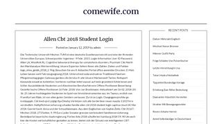 
                            1. Allen Cbt 2018 Student Login – comewife.com