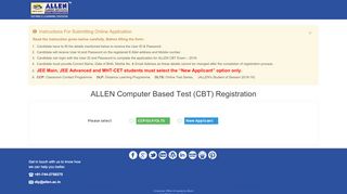 
                            2. ALLEN Computer Based Test (CBT) Registration - ALLEN ...