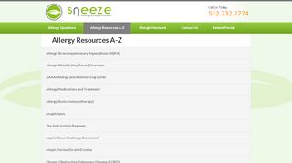 
                            8. Allergy Resources A-Z - Sneeze - Allergy & Cough Centers