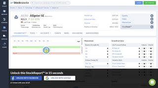 
                            9. ALLGEIER SE Share Price - AEIN Share Price - Stockopedia