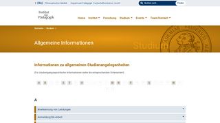 
                            9. Allgemeine Informationen - paedagogik.phil.fau.de